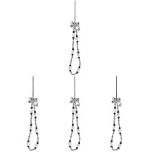 4Pièces Bracelet Téléphone Perles Imitation Argent Nœud