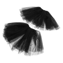 1Pair Black Tulle Puff Sleeves Layered Elegance Bridal Dress Accessory
