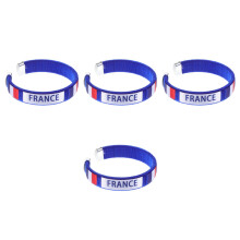 4Pcs Flexible Blue Webbing Wristbands Football Game Cheer Bracelets