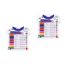 16Pcs Assorted Color DIY Cloth Marking Pens Fadeless Fabric Marker Set