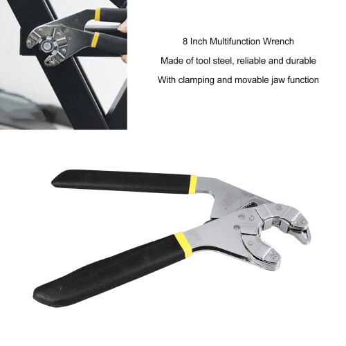 8 Inch Adjustable Steel Wrench Multi-Function Open Spanner with Serrated Jaws 2