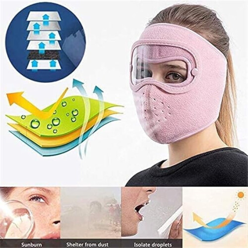 Windproof winter face mask with detachable goggles 2