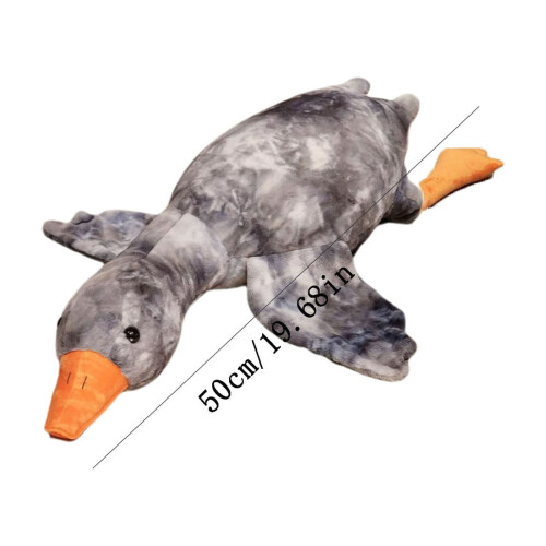 Goose Plush Hugging Pillow Gray Round 19.68 Inch 1
