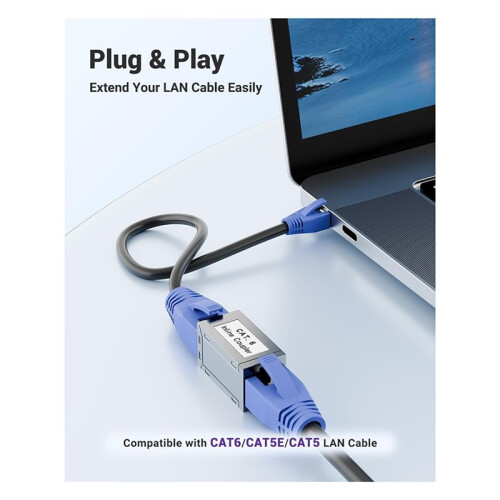 10pcs RJ45 Cat6 Coupler Shielded 10-Pack, Ethernet Cable Extender for High-Speed Network 2