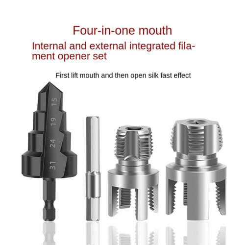 1/2 3/4 PPR/PVC Water Pipe Threader Internal External Threading Triple-Flute Counterbore Drill Bit Plastic Pipe Threader 2