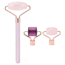 Durable Quartz Facial Roller, Crystal Gemstone Anti Aging Skin Care Tool for Improved Circulation, Enhanced Absorption Facial Massager for Facial