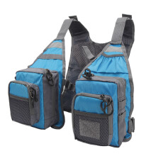 Vesta Unisex da Mimetto Oxford per Pesca a Mosca con 8 Taschini, Zecche Riflettenti, Regolabile, Blu