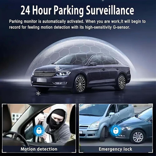 4CH 1080p Front & Rear Dash Cam System, Wireless Rechargeable, App Control, Night Vision, Adjustable Lenses 2