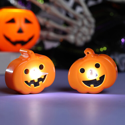 Halloween Indoor Pumpkin Night Lamp LED Tea Light 1 Pack 2