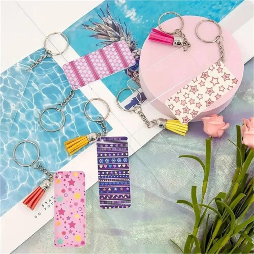 Conjunto de Chaveiros de Acrílico em Branco - 90 Peças com Argolas para Artesanato e Presentes DIY 2