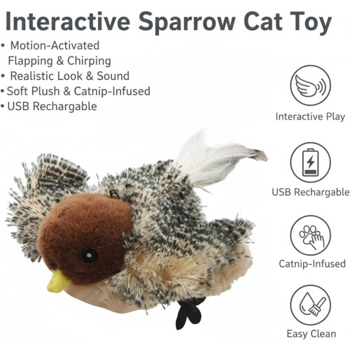 Chirp Paws Flapping Bird Toy for Cats – Rechargeable 2