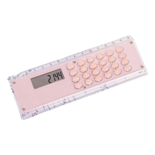 Calculadora de mesa elétrica AuroraX, simples, rosa, básica, portátil, com 8 dígitos, 4 funções e régua de 15 cm (6 polegadas), material de 1