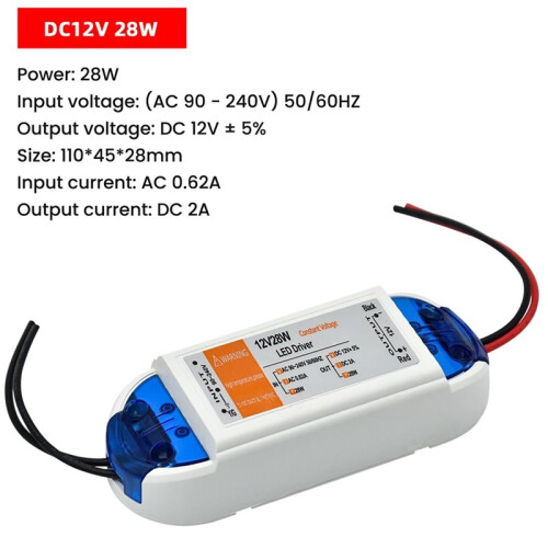 LED-Schaltnetzteil  12 V 28 W, Transformator Konstantstromeingang 90-240 V 1