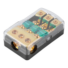 60A 3 Way Mini ANL Fuse Holder Distribution Block 0/2/4 Gauge To 4/8/10 Gauge