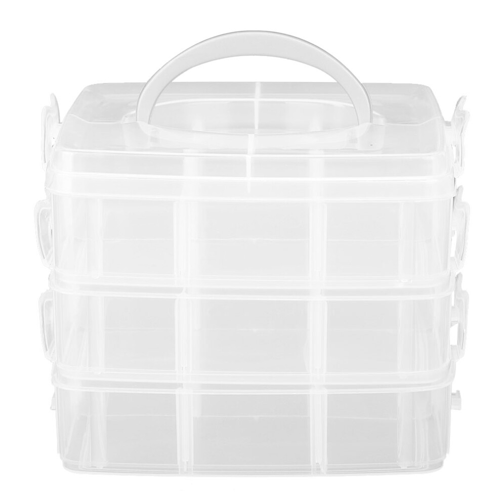 Clear Plastic Adjustable Compartment Organizer, Snap Lock Trays For Small Items 9479868767409