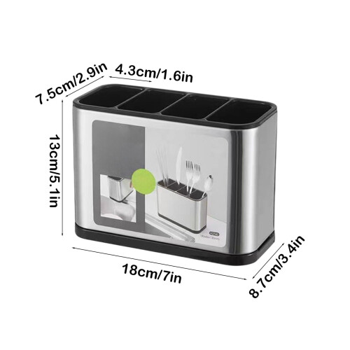 Stainless Steel Utensil Organizer 4-Compartment 2