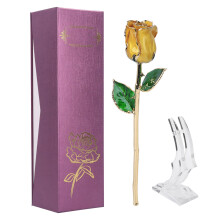 Indviklede detaljer 24 karat guldbelagt rose evigt bevaret blomst ægte rose håndlavet falmer aldrig luksuriøs elegance romantisk unik gave til