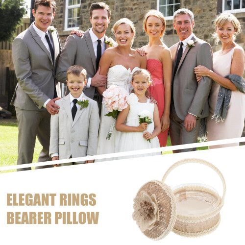 Blomsterflickakorg och ringbärarkudde Boho bröllopsresor 2