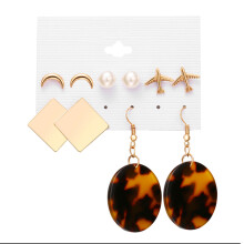 Resin Drop Earrings Bohemia Hoop Mottled Statement Fashion Jewelry Lightweight Easy To Match Geometry Shape Design Sweat Resistant Durable
