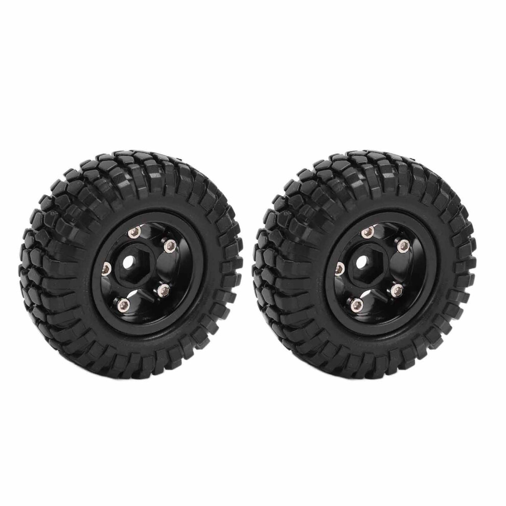 2Pcs Rc Metal Wheels For 1/24 Car Axial Scx24 90081, Rubber Tires 8211387469706
