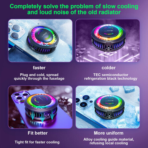 Supporto magnetico per telefono con luci RGB e clip posteriore 2