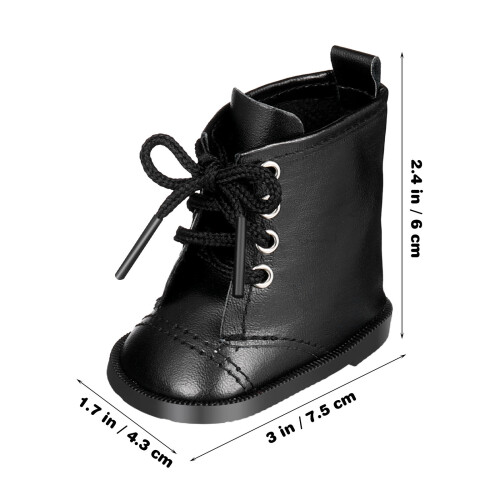 FRCOLOR1 Par de Botas em Miniatura para Vestir Bonecas, Sapatos de PU para Bonecas de 45 cm (18 polegadas) 1