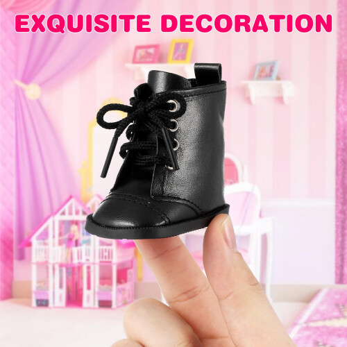 FRCOLOR1 Par de Botas em Miniatura para Vestir Bonecas, Sapatos de PU para Bonecas de 45 cm (18 polegadas) 2