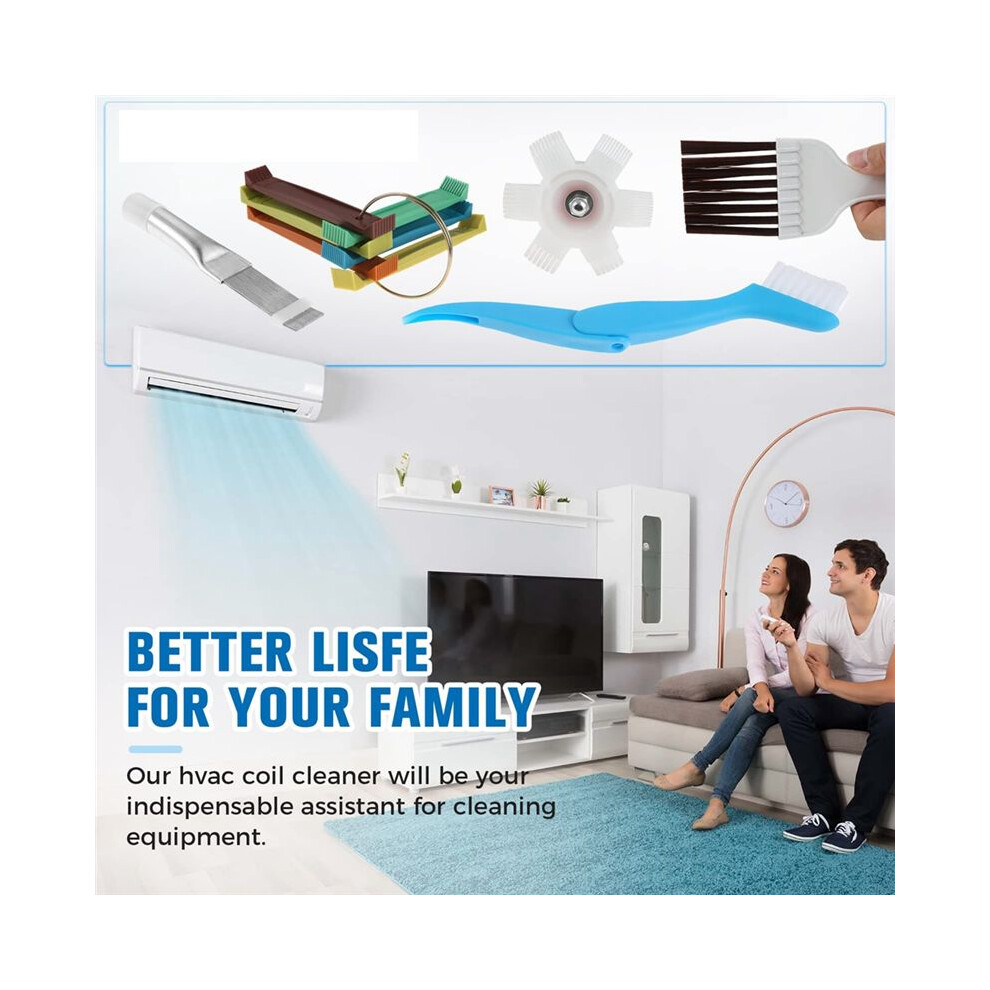 7Pcs Air Conditioner Fin Cleaner Set, Ac Fin Comb Condenser Fin Straightener Brush, Air Conditioner Repair Clean Tool 4711408690798