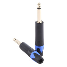 Chapeamento de Ouro 10 PeçAs Plug Mono Professional 2 PóLos 6,35Mm 6,5Mm Jack EstéReo Plug 6,35Mm Jack Azul