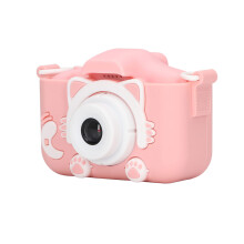 Mini Toddler Camera Silicone Kids Toy with 2.0-inch Screen, Pink