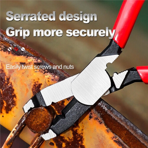 Multi-Function Pliers with Rust Removal, Anti-Slip Grip, Quick Cutting - Ideal for Wire Crimping and Nailer Removal 1
