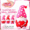 Heart Gnome Sculpture Pink Tabletop Centerpiece 4