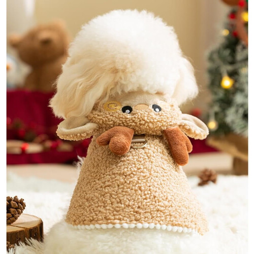 Dog Christmas Cape Coat with D-Ring for Small Pets 2