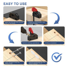 Dowel Jig for Angled Dowel Joints, Dowel Jig Kit with Drill Bit,Hex Key, Stop Ring, Plastic Pocket Hole Plug and Screws