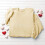 Beige oversized sweatshirt med broderet kærlighed til kvinder 4
