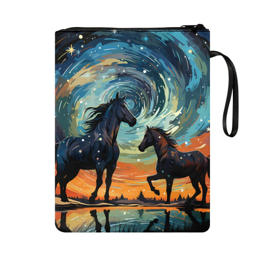 Τσάντα Tote Horse and Starry Sky με φερμουάρ από πολυεστέρα 1