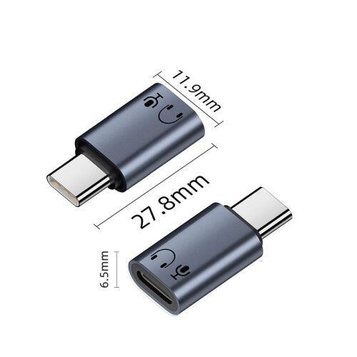 Lightning Buchse auf USB-C Stecker Adapter – Aluminium Kopfhörer Adapter Grey 2