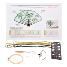 Handmade Crafts Embroidery Kit With Folding Fan Retro Chinese Style Lightweight Fan For Natural Breeze Feel Home Ornaments Hand Fan Silk Embroidery