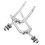 2Paires Pièces Fauteuil Support Roue Acier Zinc Argenté Stable 3