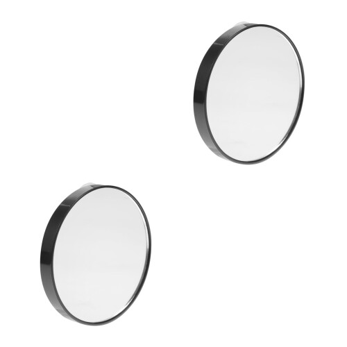2Pcs Black Compact 5X Magnifying Mirror for Precise Makeup Use 1