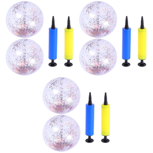 12Pcs Glitter Sequin Inflatable Beach Balls Assorted Color Decor 2
