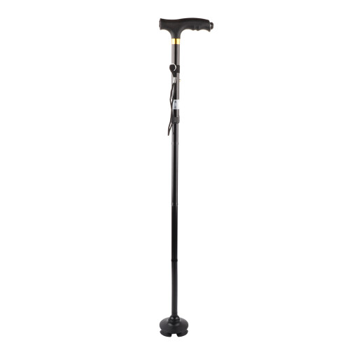 Foldable Aluminum Alloy Walking Cane with LED Light, Adjustable, Black 1