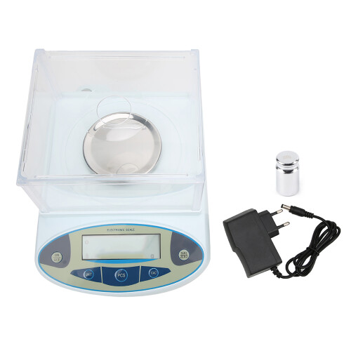 Lab Scale High Precision Digital Analytical Balance With LCD Display Stainless Steel Weighing Platter Featuring Windshield Unit Conversion And