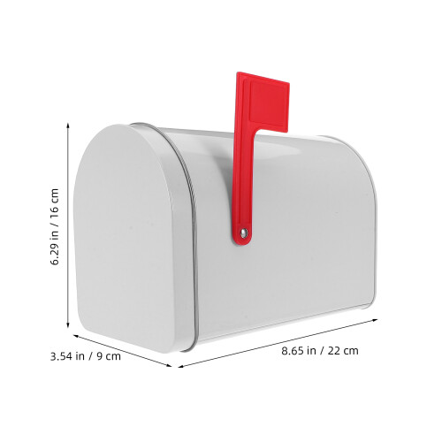 Mini White Iron Mailbox Weatherproof Durable Outdoor Mounted Box 1