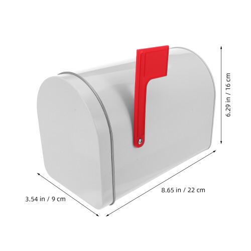 Mini White Iron Mailbox Weatherproof Durable Outdoor Mounted Box 2
