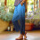 Women's Ombre Dark Blue Cropped Capris L 2