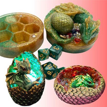 Form für GroßE Dracheneier, 2 Arten Von Tierformen Aus Harz mit  Geschnitztem Drachenschuppen-Design, 3D-Dinosaurier-Silikonformen
