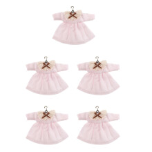 5Pièces Robes Miniatures Dentelle Rose Pour Poupées Vintage Ob11