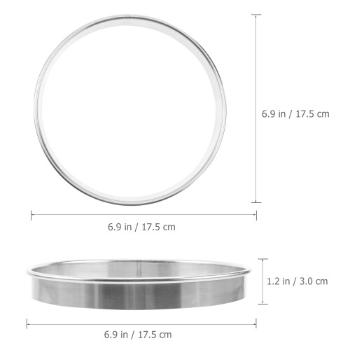 2Pcs Stainless Steel Pizza Saucing Ring for Baking Kitchen Tool Silver 1