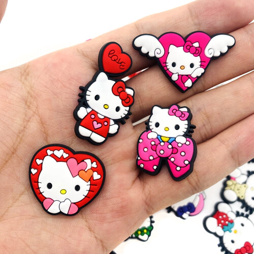 25 τεμάχια Anime Kitty Χαριτωμένα Γούρια από PVC για Παπουτσοθήκη για Διακόσμηση Unisex 2